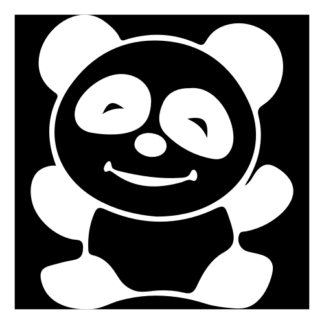 Happy Panda Decal (White)